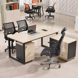 现代时尚简约老板桌单人公司经理办公桌家具钢架大板桌椅组合新款
