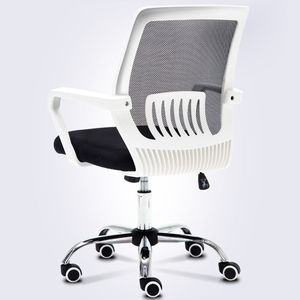 广州电脑椅家用办公椅子转椅弓形老板椅职员座椅 白框黑网 滑轮款