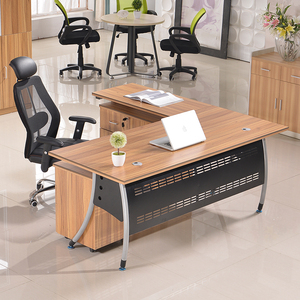 单人老板桌钢架办公桌椅组合家具大桌子大班台大板台工作台电脑桌