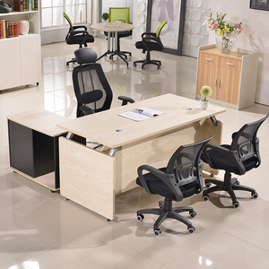 现代新款办公桌家具原木大板式老板桌椅组合经理桌子大班台电脑桌