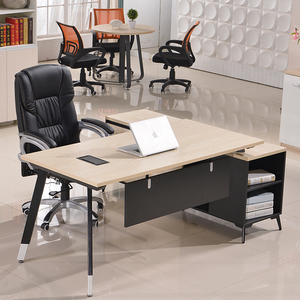 现代板式家具钢架电脑桌单人老板办公桌椅组合公司大班台经理桌子