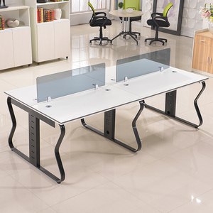 简约现代公司家具职员工屏风办公桌椅组合2人位4人位板式电脑桌子